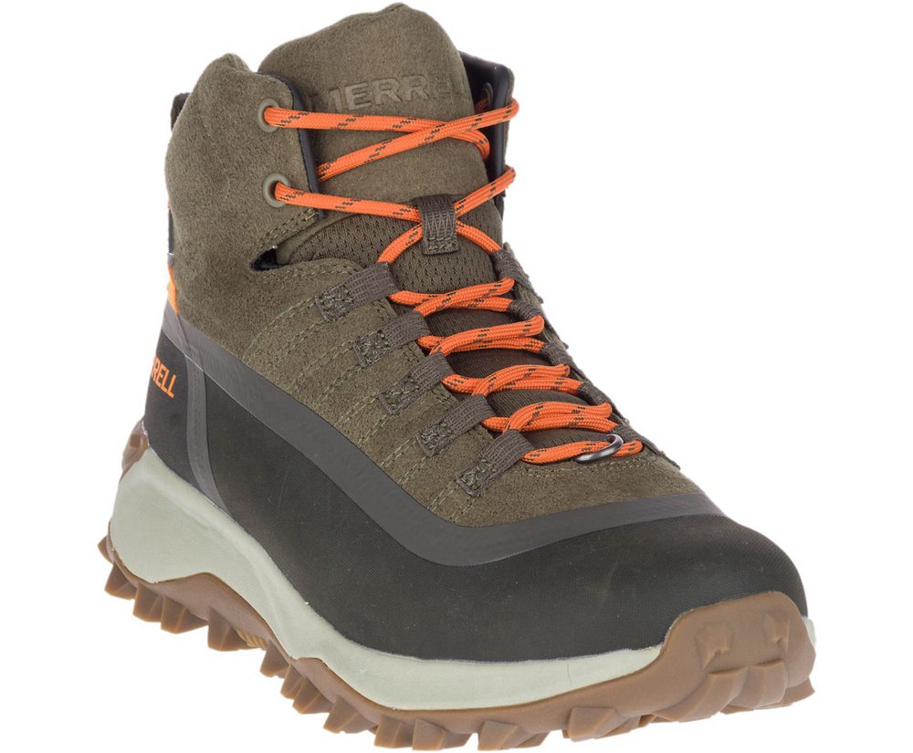 Botas Homem - Merrell Thermo Snowdrift Mid Shell Waterproof - Verde Oliva - URG043817